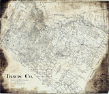 1914 Farm Line Map of Travis County Texas Austin