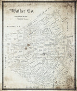 1903 Farm Line Map of Walker County Texas Huntsville