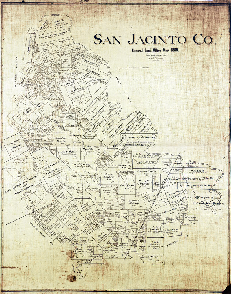 1914 Map of San Jacinto County Texas Goldsprings