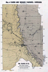 1904 Map of Caddo and Bossier Parish Louisiana