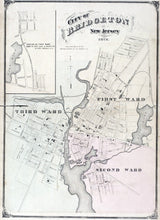1876 Map of Bridgeton Cumberland County New Jersey