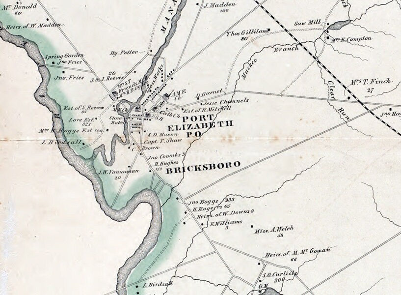 1876 Map of Maurice River Township Cumberland County New Jersey