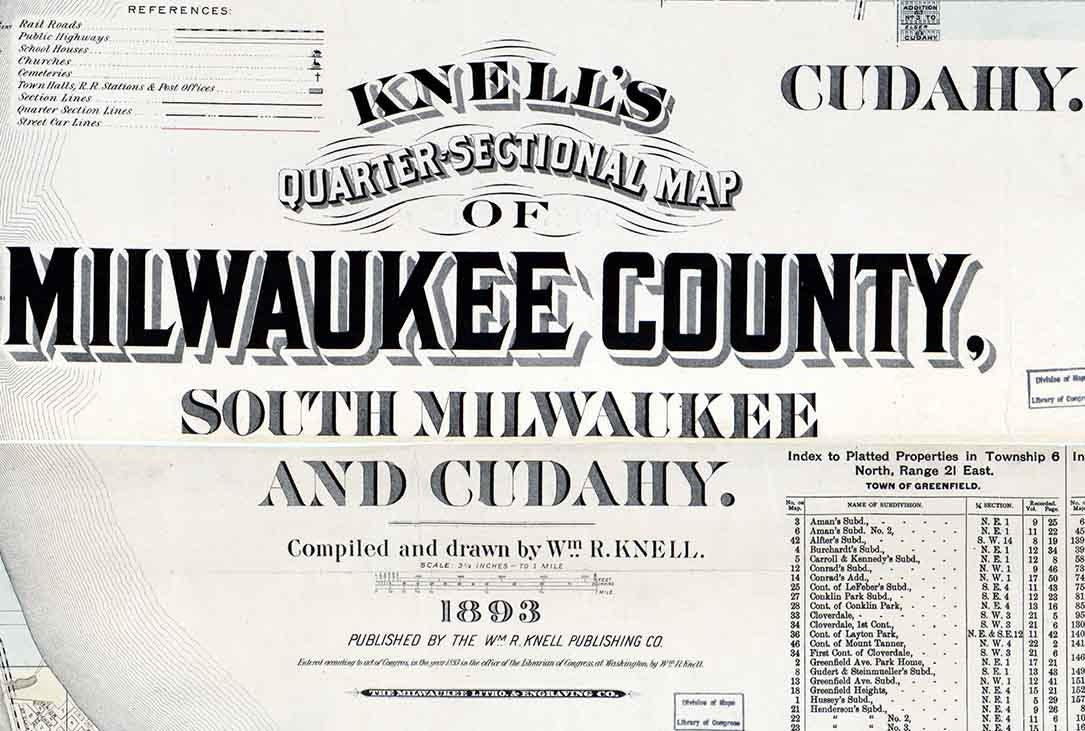 1893 Map of Milwaukee County Wisconsin