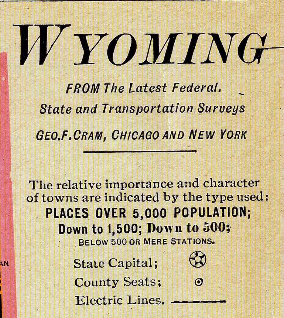 1800s County Map of Wyoming