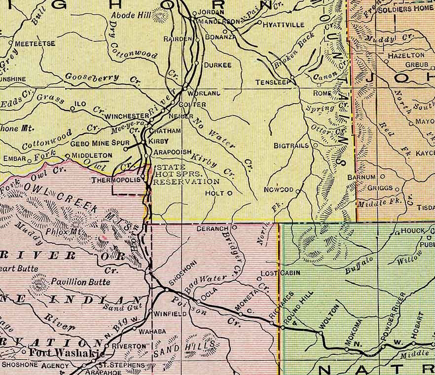 1800s County Map of Wyoming