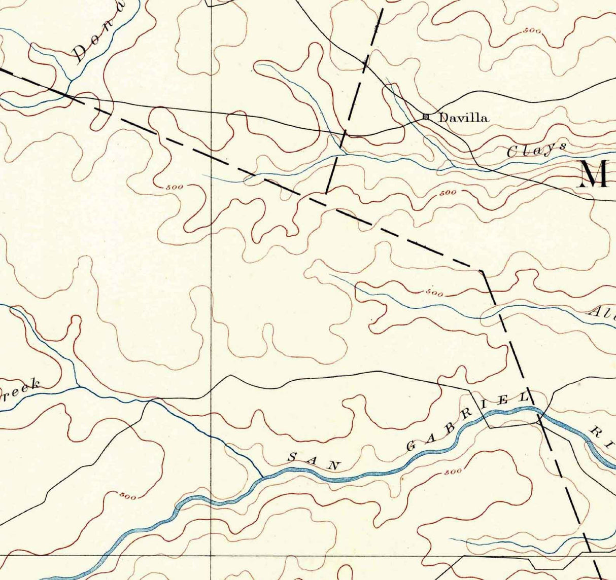 1885 Topo Map of Taylor Texas - Milam - Williamson - Bell