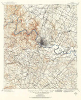 1896 Topo Map of Austin Quad Texas - Taylor