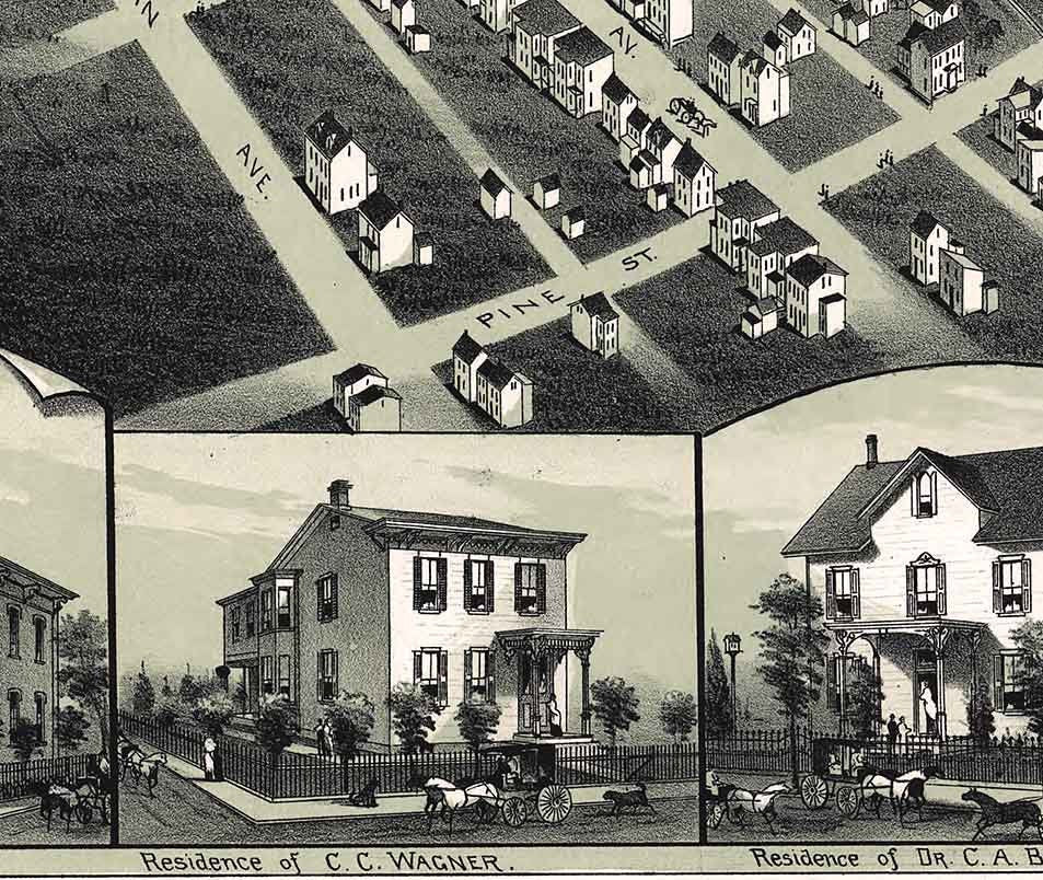 1889 Panoramic Map of Frackville Pennsylvania