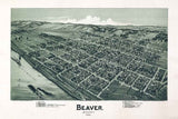 1900 Panoramic Map of Beaver Pennsylvania