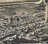 1889 Panoramic Map of Hamburg Berks County Pennsylvania