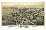 1893 Panoramic Map of Fleetwood Berks County Pennsylvania