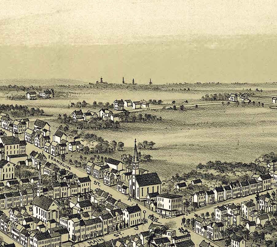 1893 Panoramic Map of Fleetwood Berks County Pennsylvania