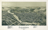 1895 Panoramic Map of Clearfield Pennsylvania