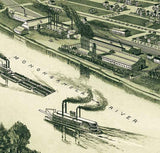 1902 Panoramic Map of Glassport Allegheny County Pennsylvania