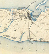 1889 Topo Map of Nantucket Massachusetts Quad