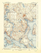 1904 Topo Map Blue Hill Maine Quad