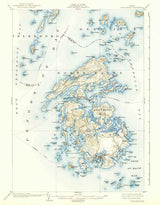 1904 Topo Map of Vinalhaven Maine Quad North Haven