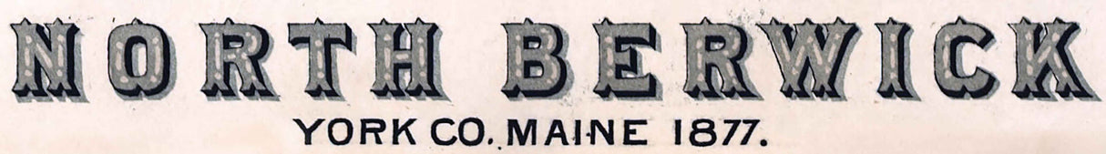 1877 Panoramic Map of North Berwick York County Maine