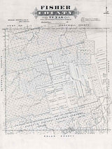 1870 Farm Line Map of Fisher County Texas