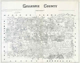 1879 Farm Line Map of Gillespie County Texas