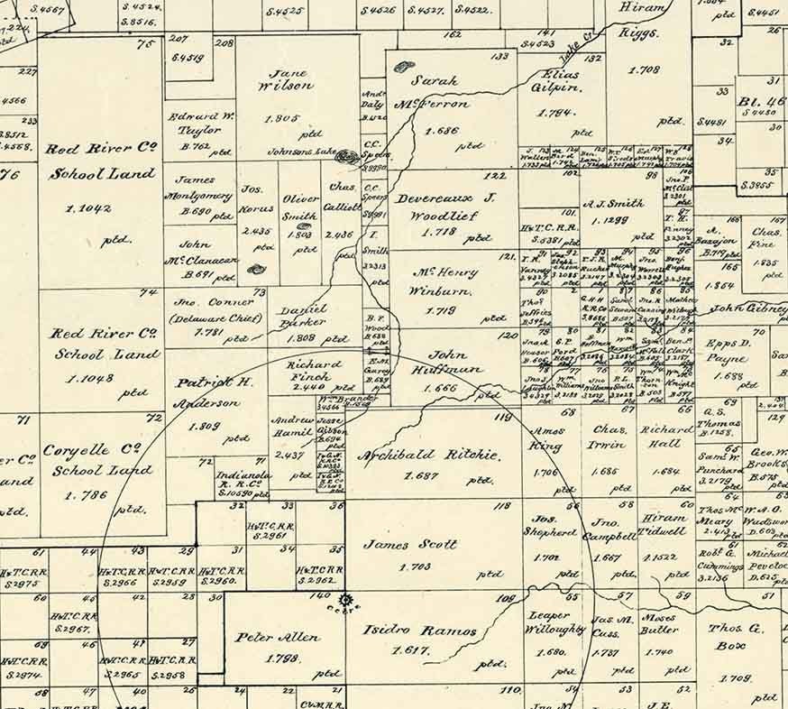 1879 Farm Line Map of Haskell County Texas