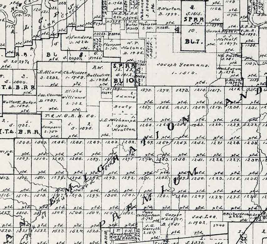 1879 Farm Line Map of Stephens County Texas