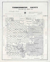 1880 Farm Line Map of Throckmorton County Texas