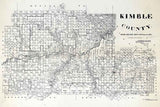 1892 Farm Line Map of Kimble County Texas