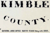 1892 Farm Line Map of Kimble County Texas