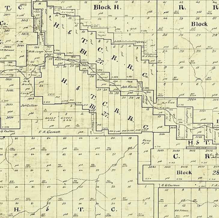 1893 Farm Line Map of Irion County Texas