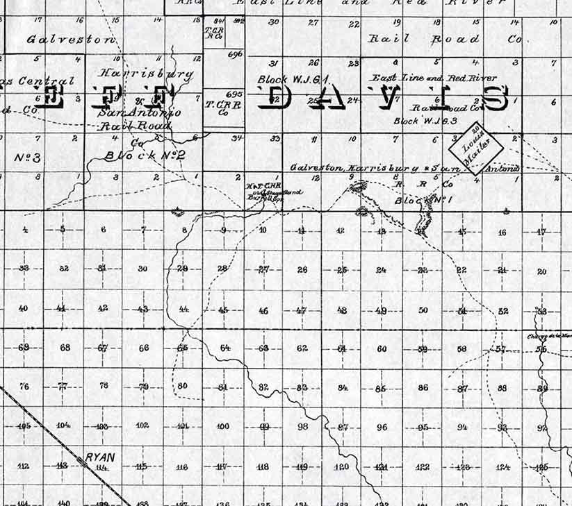 1894 Farm Line Map of Jeff Davis and Presidio County Texas