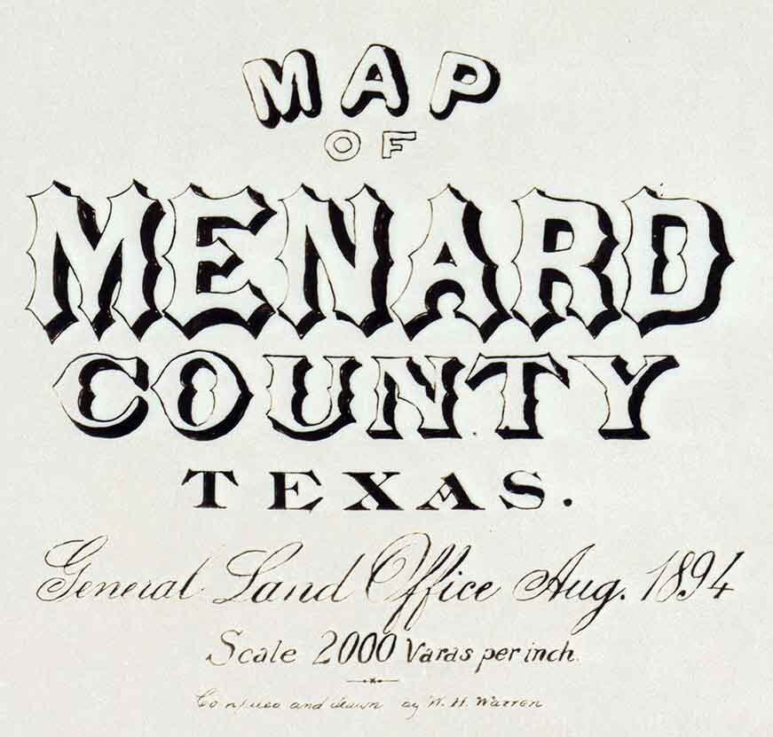 1894 Farm Line Map of Menard County Texas