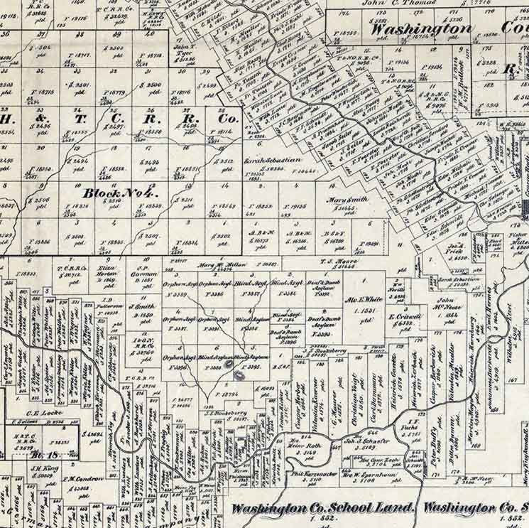 1894 Farm Line Map of Tom Green County Texas