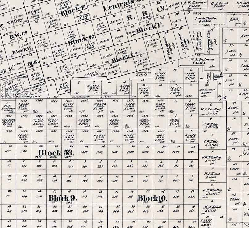 1894 Farm Line Map of West Part of Tom Green County Texas