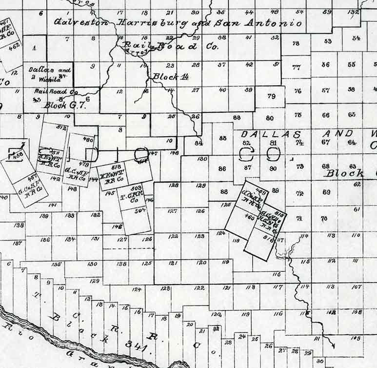 1898 Farm Line Map of Presidio Brewster & Foley Counties Texas