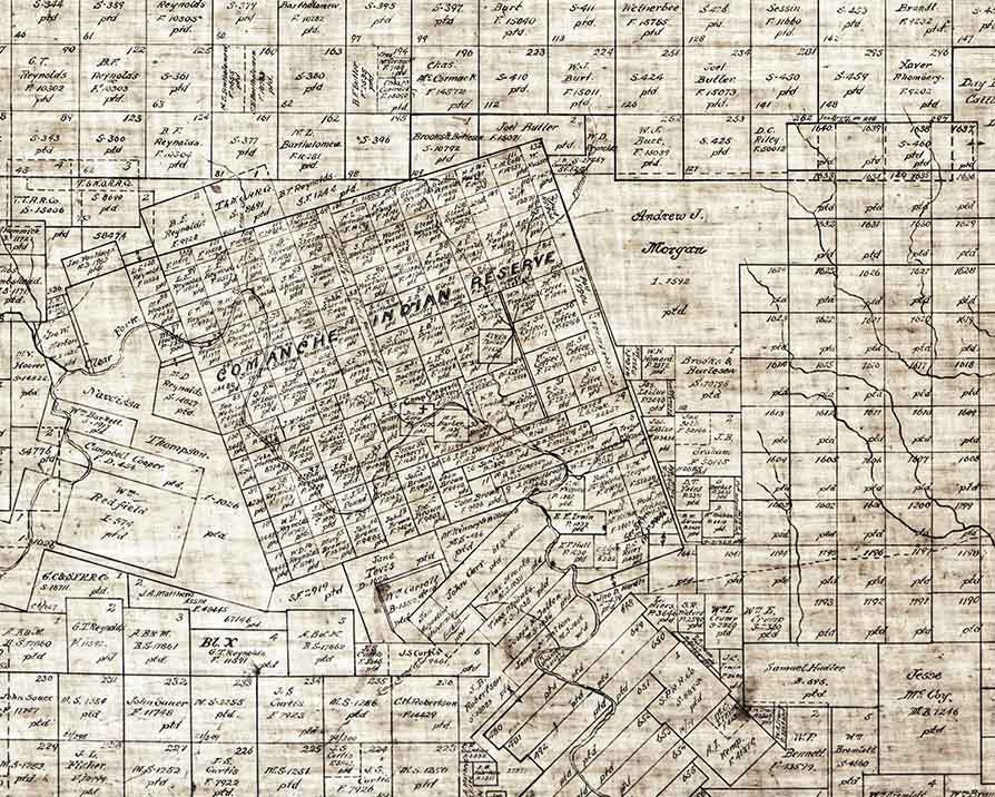 1898 Farm Line Map of Throckmorton County Texas