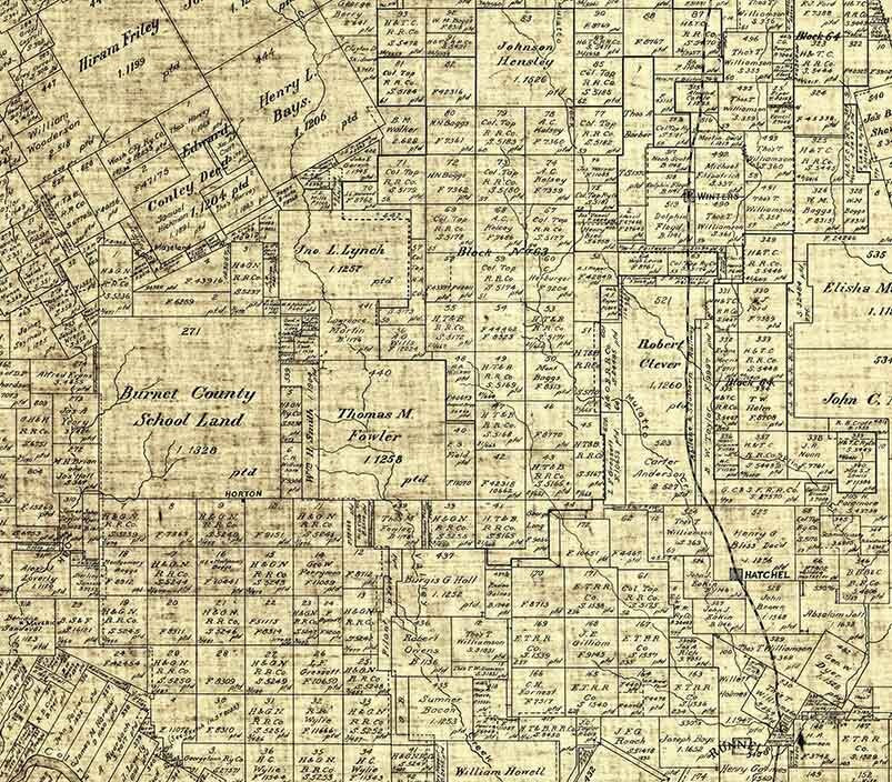 1898 Farm Line Map of Runnels County Texas