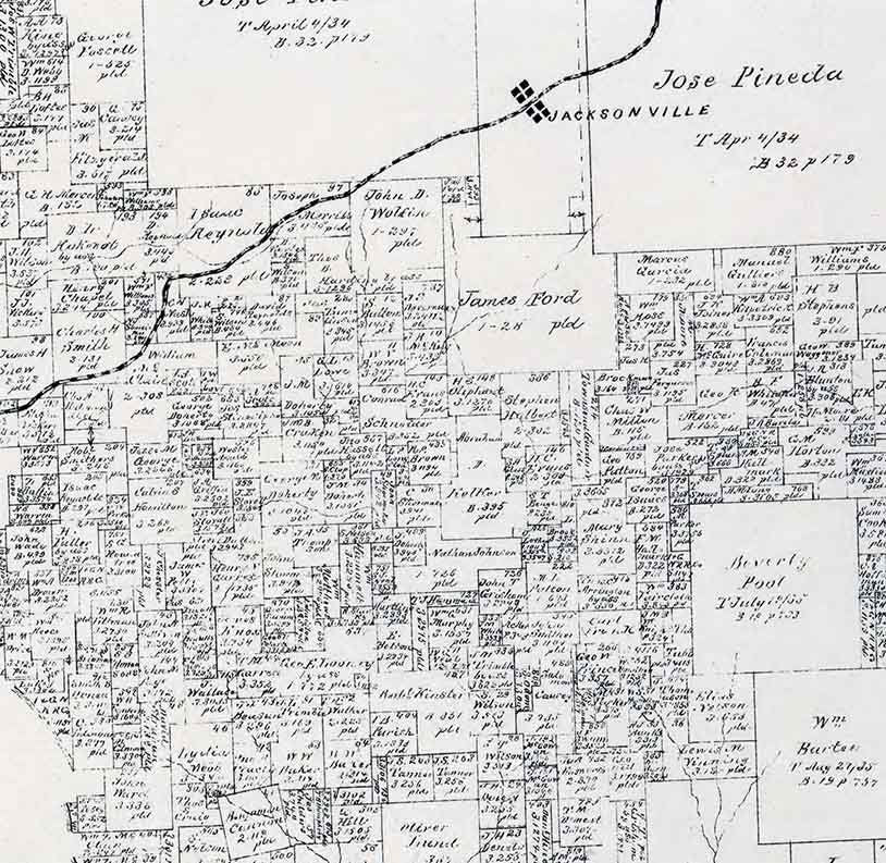 1879 Farm Line Map of Cherokee County Texas