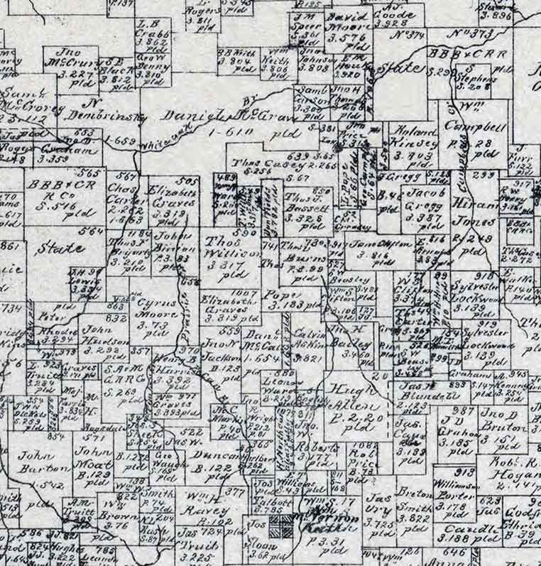 1879 Farm Line Map of Franklin County Texas