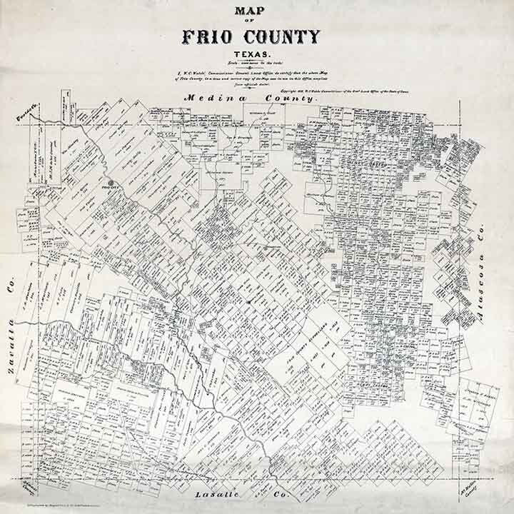 1879 Farm Line Map of Frio County Texas