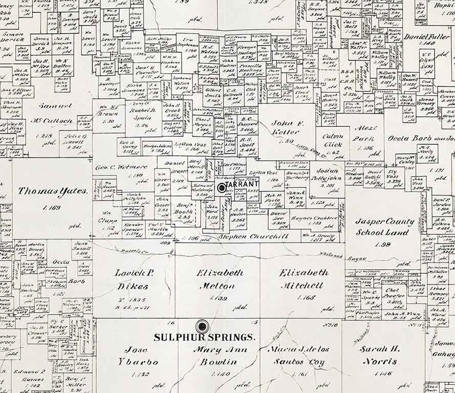 1885 Farm Line Map of Hopkins County Texas