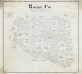 1888 Farm Line Map of Rains County Texas