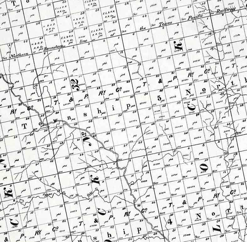 1892 Farm Line Map of Borden County Texas