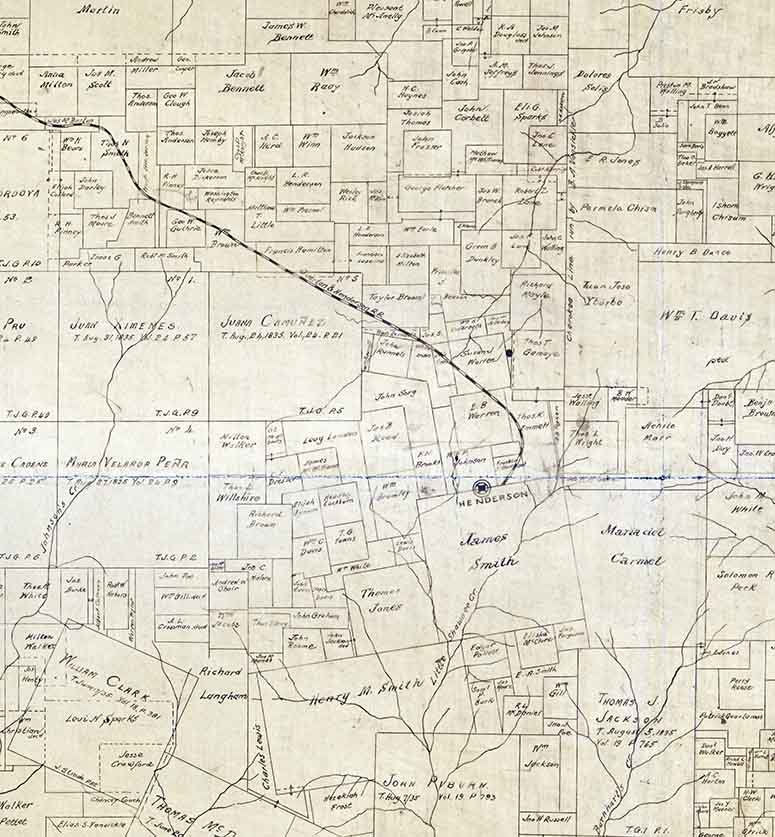 1895 Farm Line Map of Rusk County Texas