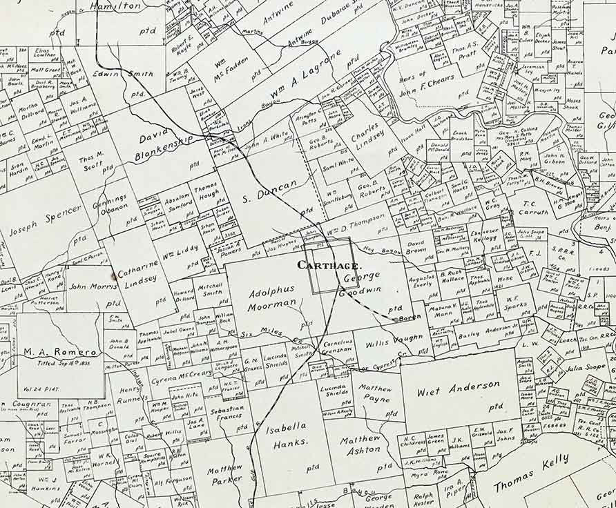 1897 Farm Line Map of Panola County Texas