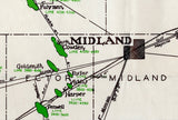 1930 Pipeline Map of West Texas Counties Midland Winkler Mitchell Upton Crockett