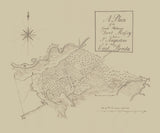 1760 Map of Saint Augustine and land to Fort Mosey