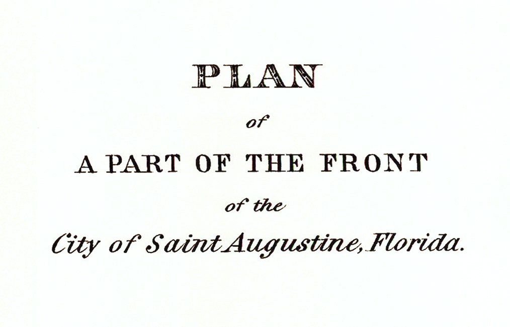 1835 Map of The Saint Augustine Florida Seawall and Fort Marion