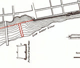 1835 Map of The Saint Augustine Florida Seawall and Fort Marion