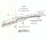 1835 Map of The Saint Augustine Florida Seawall and Fort Marion